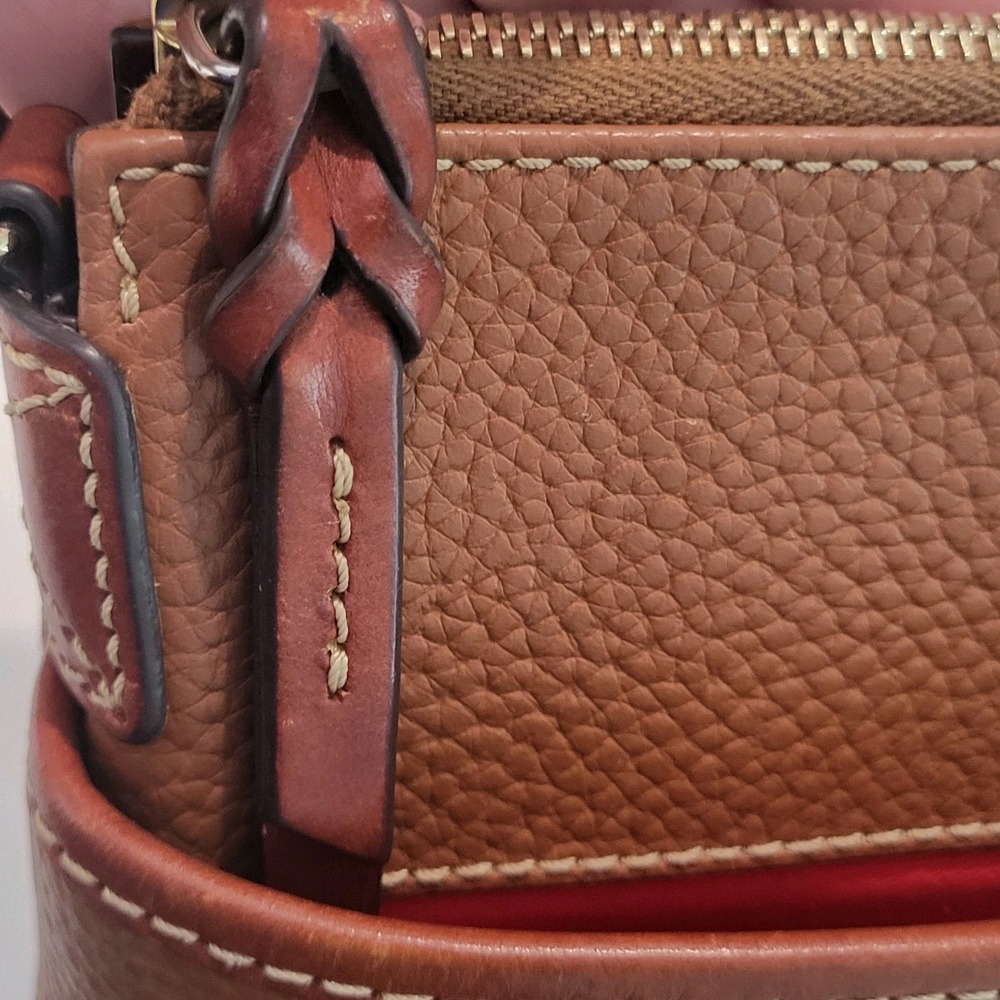 Dooney & Bourke Pebble Grain Ginger Crossbody Shoulder Bag Red Interior - Picture 10 of 10